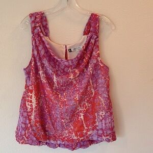Jennifer Lopez  adorable pink purple white floral tank top.  Size Large